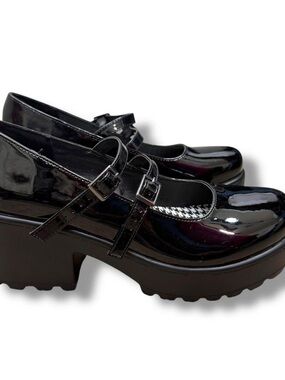 Seychelles Black Patent Mary Jane Platform Heels 7.5